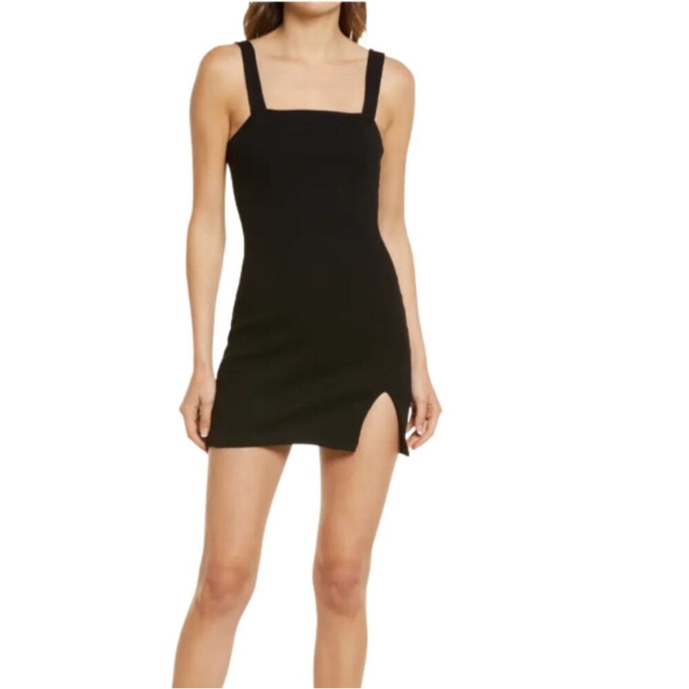 BB Dakota Black Bodycon Mini Dress Square Neck Sleeveless